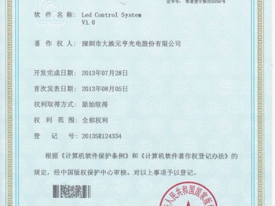 軟件著作權(quán)-Led Control System V1.0